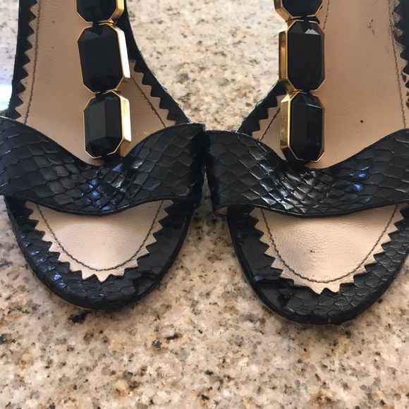 Prada Black Jeweled Heels - Picture 2 of 6